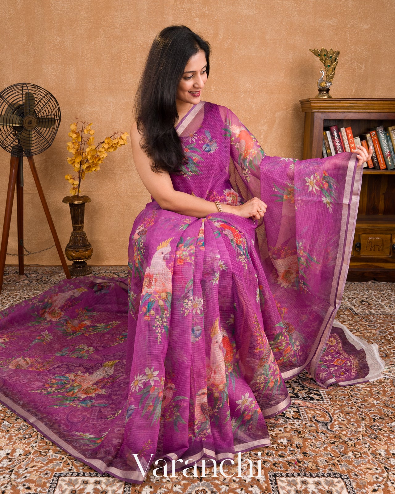 Magenta Kota Cotton Saree