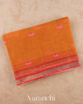 Burnt Orange Digital Printed Kota Cotton Saree