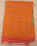 Burnt Orange Digital Printed Kota Cotton Saree
