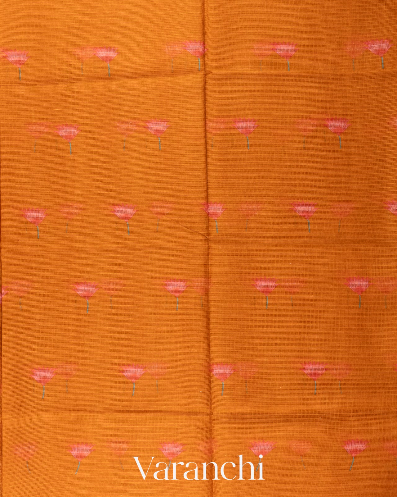 Burnt Orange Digital Printed Kota Cotton Saree