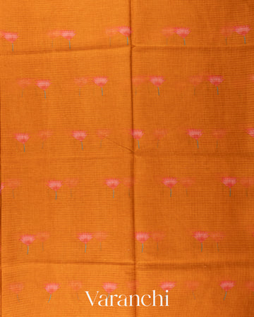 Burnt Orange Digital Printed Kota Cotton Saree