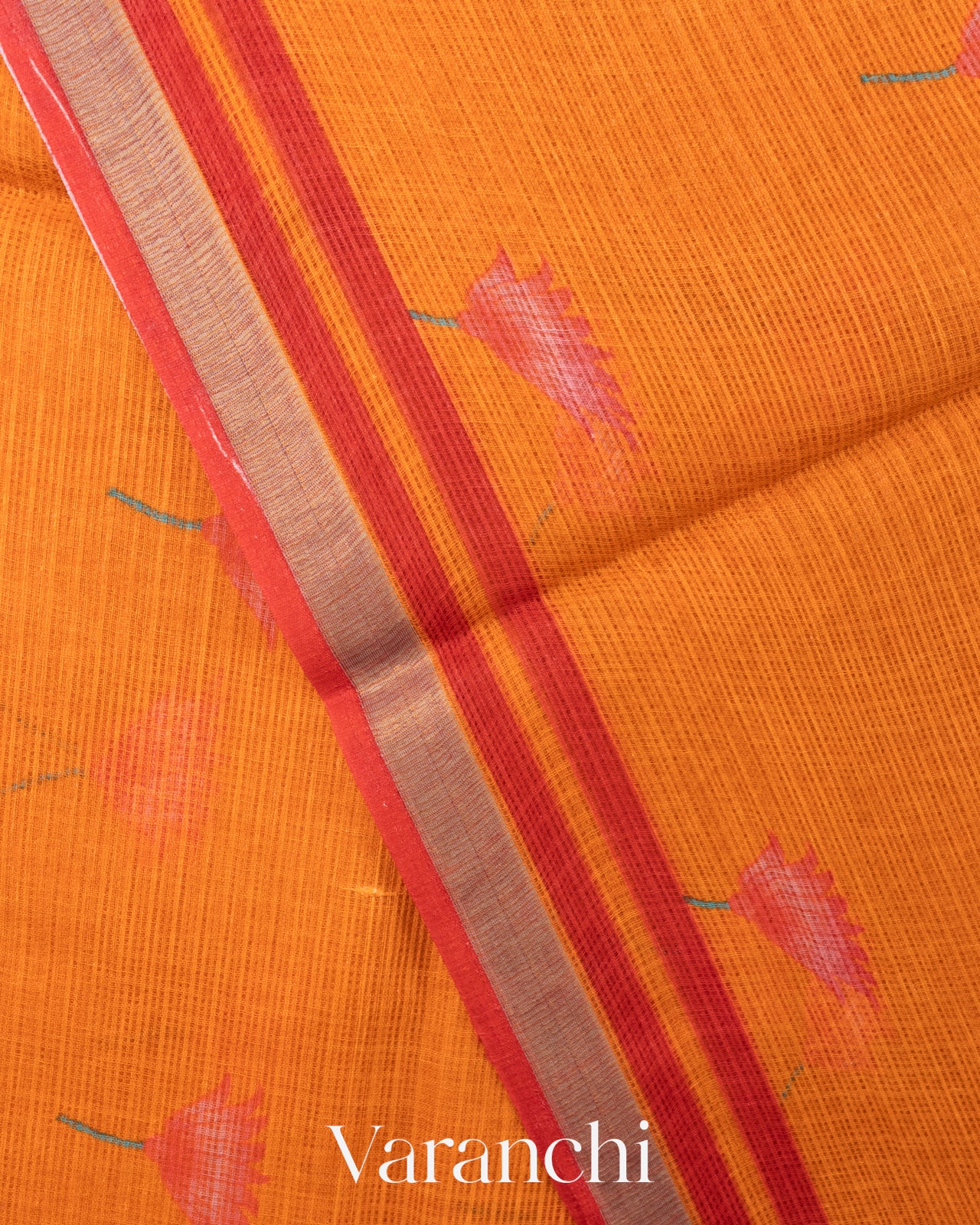 Burnt Orange Digital Printed Kota Cotton Saree