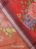 Vermilion Red Digital Printed Kota Cotton Saree