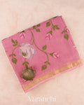 Dusty Rose Pink Embroidered Kota Cotton Saree