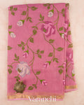 Dusty Rose Pink Embroidered Kota Cotton Saree
