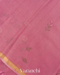 Dusty Rose Pink Embroidered Kota Cotton Saree