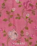 Dusty Rose Pink Embroidered Kota Cotton Saree