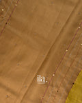 Lemon Yellow Embroidered Linen Tissue Saree 