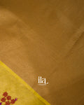 Lemon Yellow Embroidered Linen Tissue Saree 