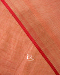 Rust Elaichi French Knot Embroidered Linen Tissue Saree