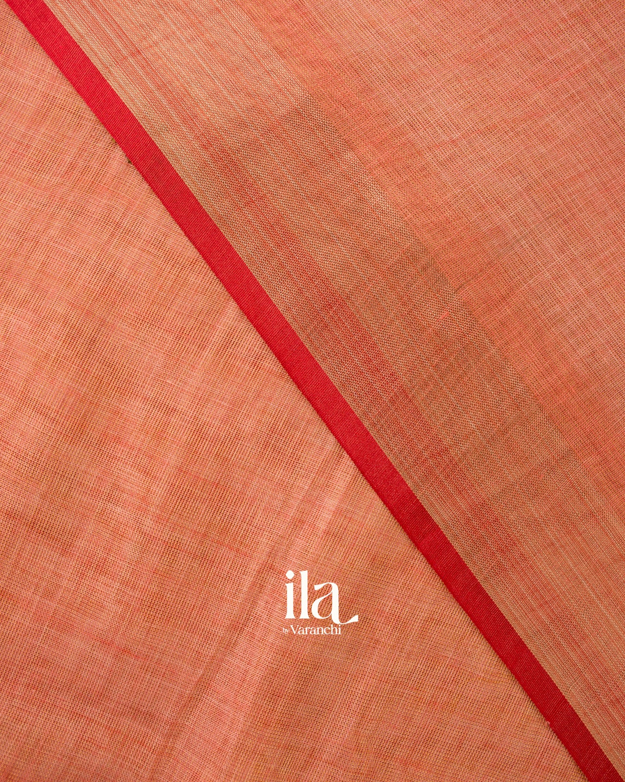 Rust Elaichi French Knot Embroidered Linen Tissue Saree