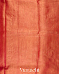Burnt Orange Embroidered Tissue Silk Linen Saree