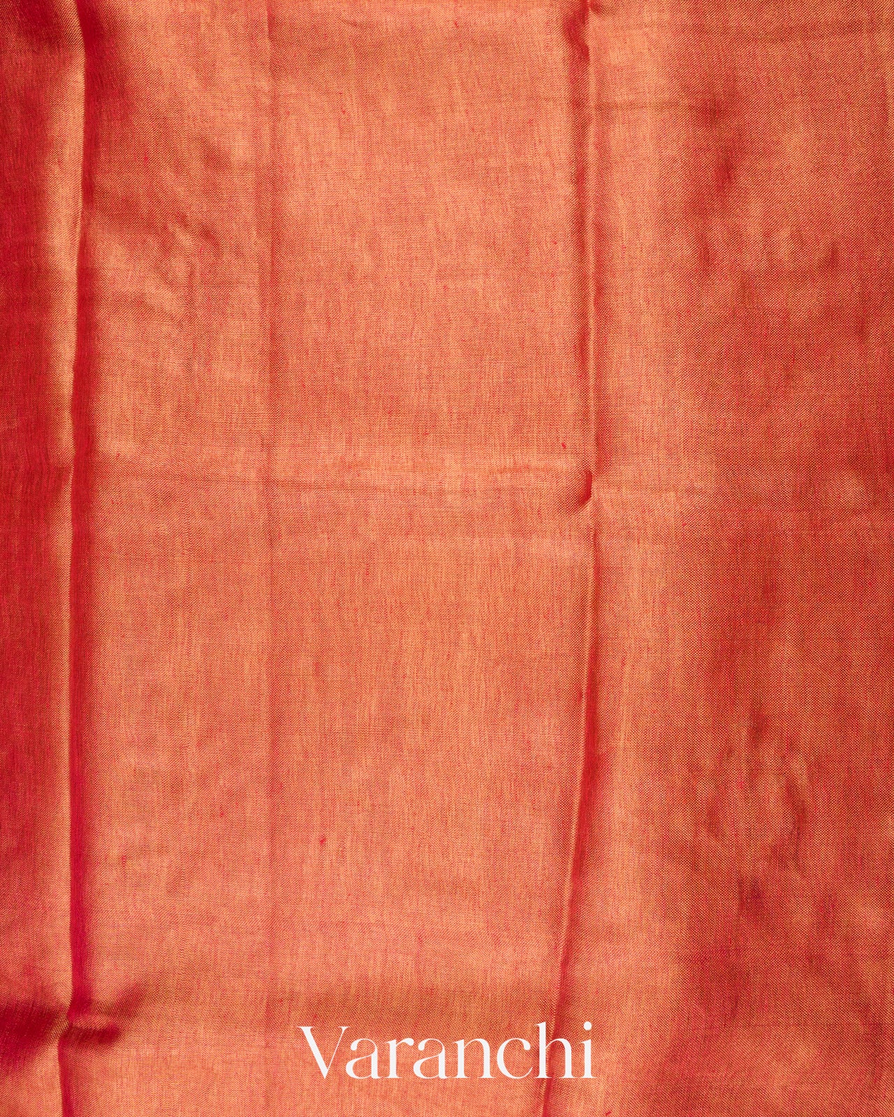 Burnt Orange Embroidered Tissue Silk Linen Saree