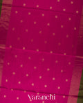 Deep Olive Green Pure Maheswari Silk Cotton Handloom Saree