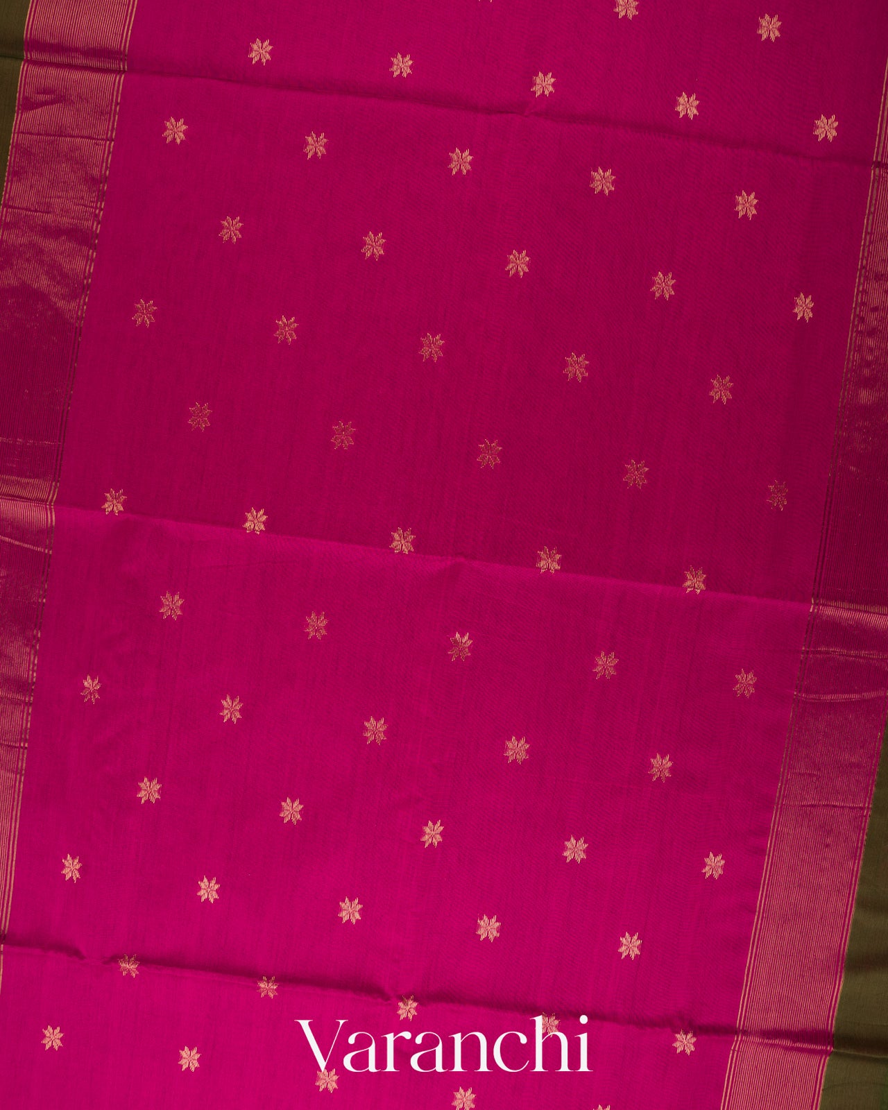 Deep Olive Green Pure Maheswari Silk Cotton Handloom Saree