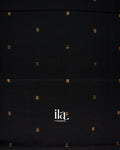 Jet Black Pure Maheshwari Silk Cotton Handloom Saree 