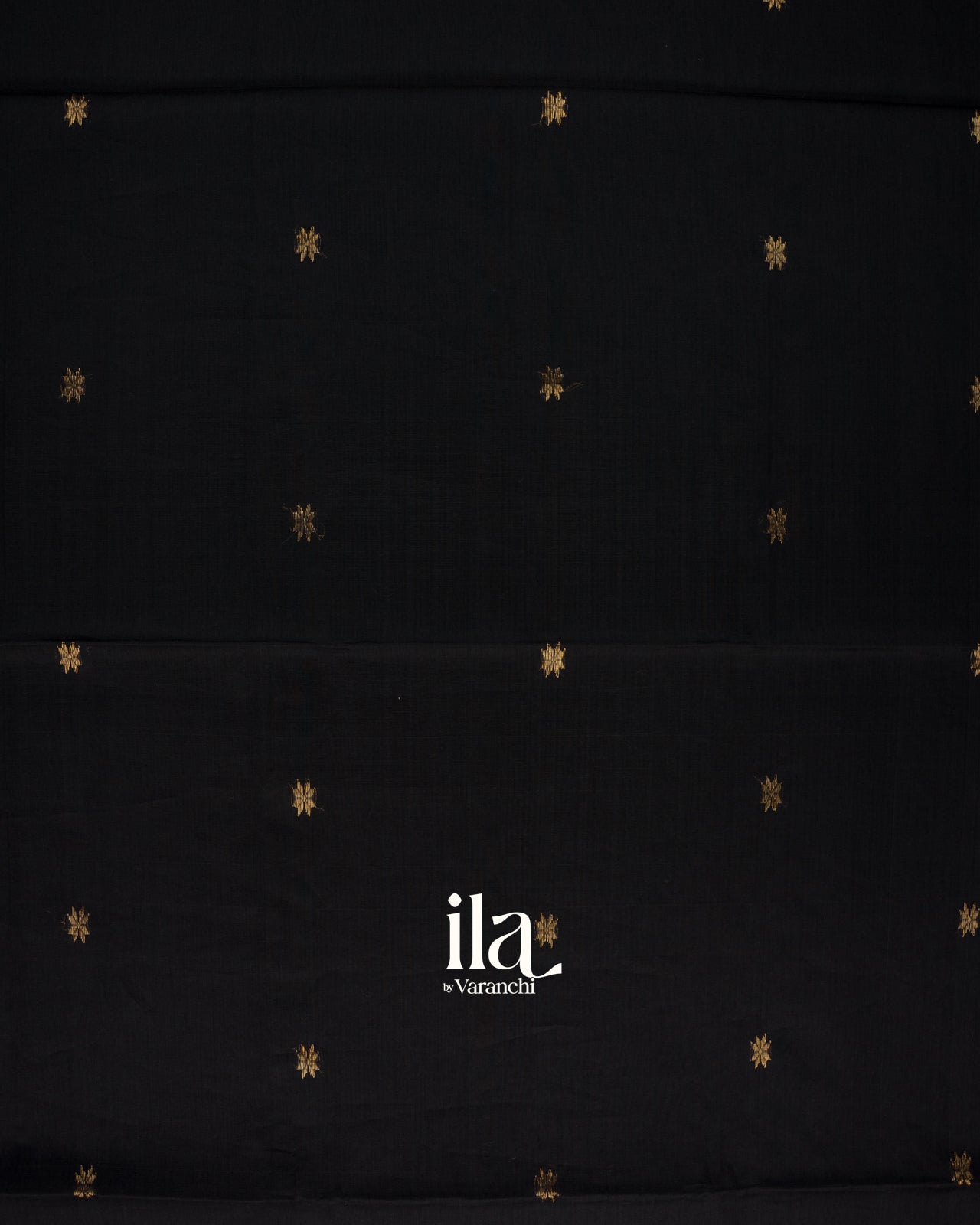 Jet Black Pure Maheshwari Silk Cotton Handloom Saree 