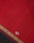 Jet Black Pure Maheshwari Silk Cotton Handloom Saree 