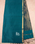 Peacock Blue Pure Maheshwari Silk Cotton Handloom Saree  