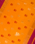 Mango Yellow Pure Maheshwari Silk Cotton Handloom Saree