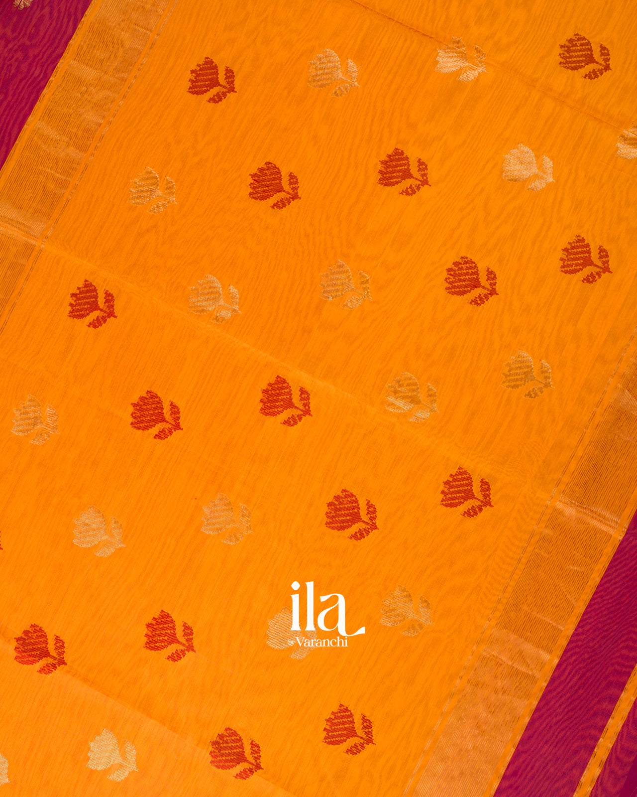 Mango Yellow Pure Maheshwari Silk Cotton Handloom Saree