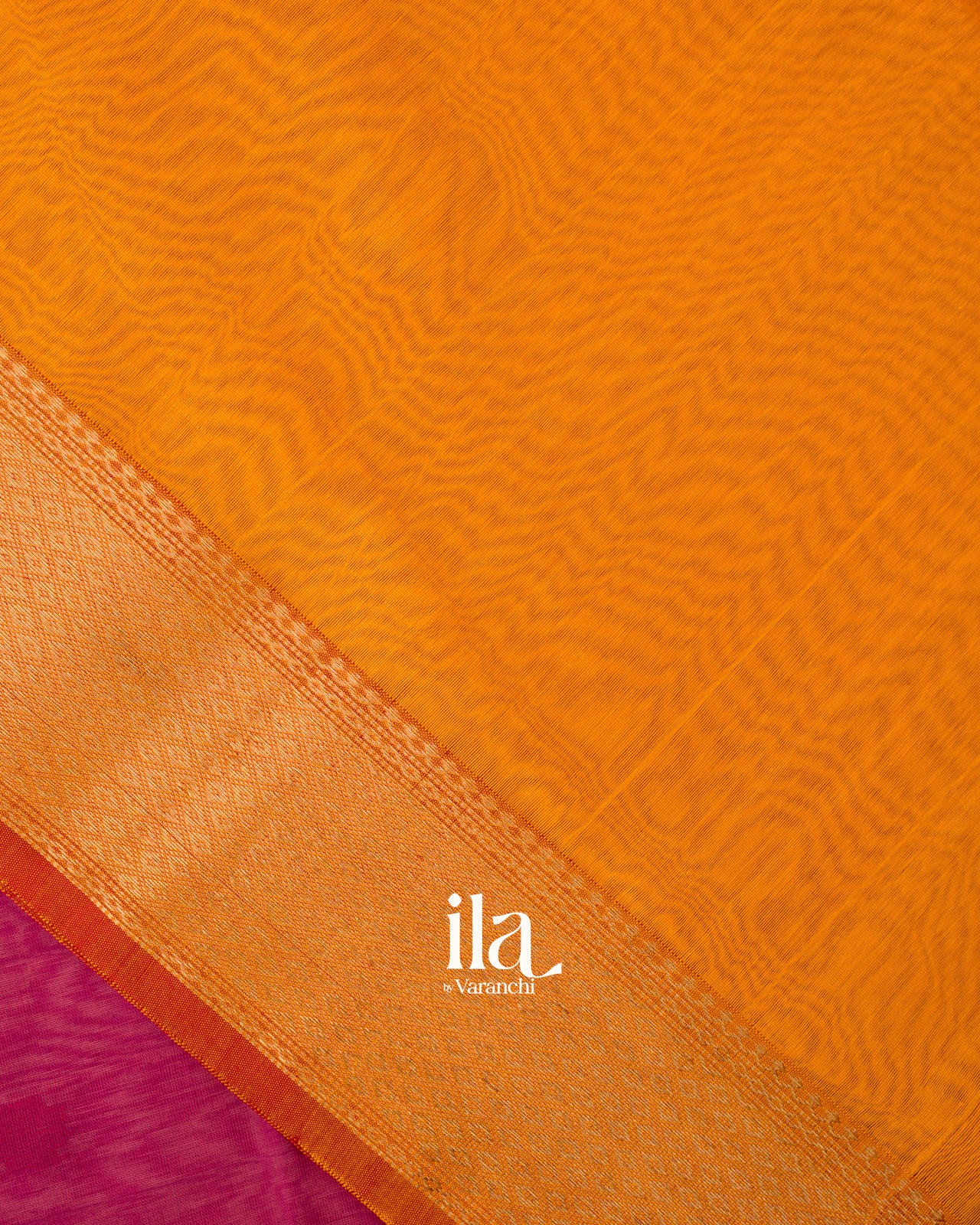 Mango Yellow Pure Maheshwari Silk Cotton Handloom Saree