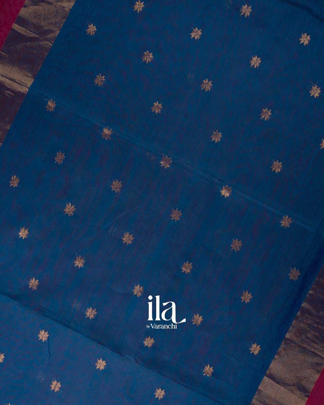 Navy Blue Pure Maheshwari Silk Cotton Handloom Saree 