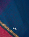 Navy Blue Pure Maheshwari Silk Cotton Handloom Saree 