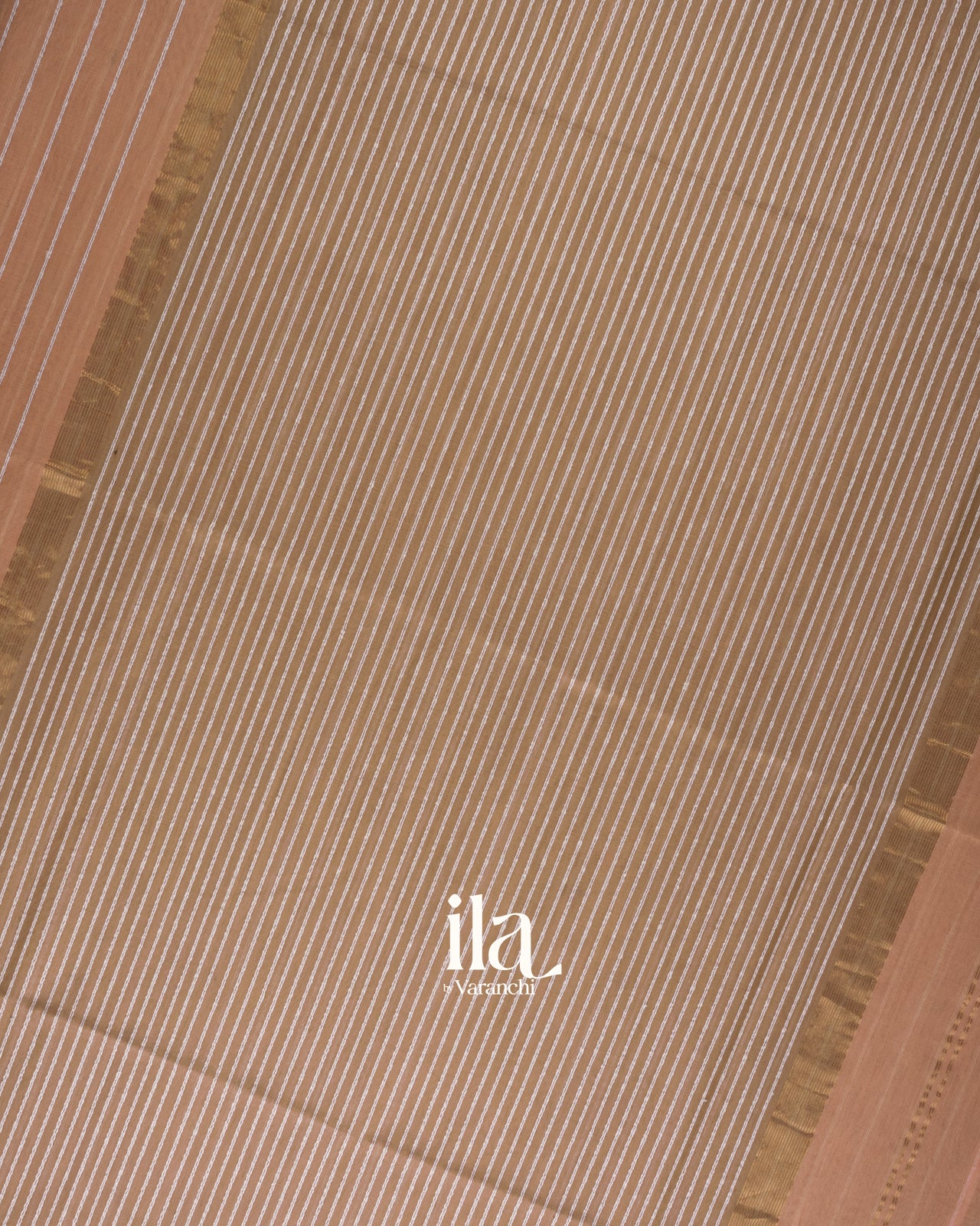 Soft Peach Kosa Striped Pure Maheshwari Silk Cotton Handloom Saree 