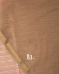 Soft Peach Kosa Striped Pure Maheshwari Silk Cotton Handloom Saree 