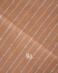 Soft Peach Kosa Striped Pure Maheshwari Silk Cotton Handloom Saree 