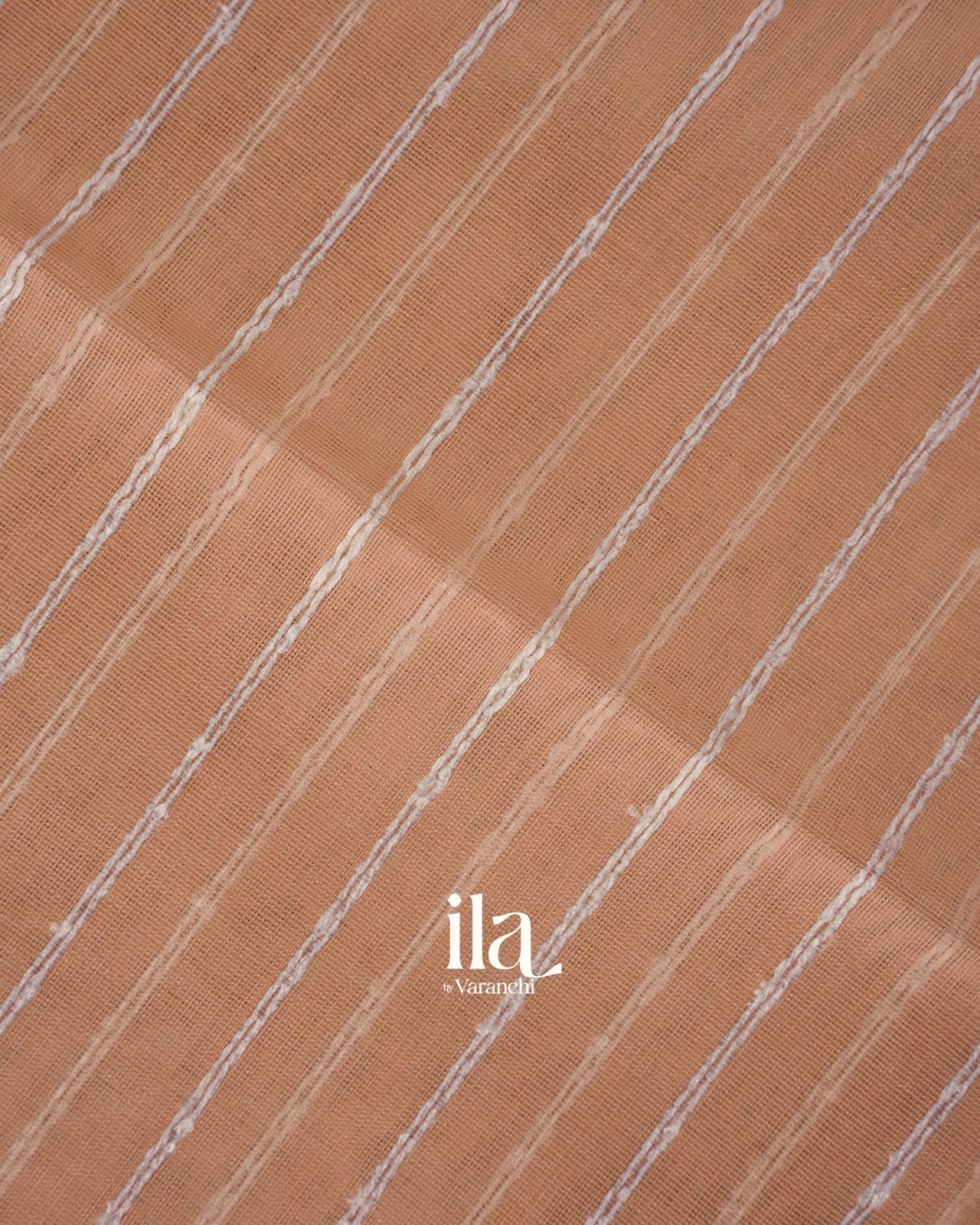 Soft Peach Kosa Striped Pure Maheshwari Silk Cotton Handloom Saree 