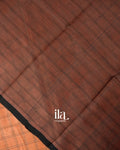 Light Peach Checks Mangalgiri Silk Cotton Handloom Saree 