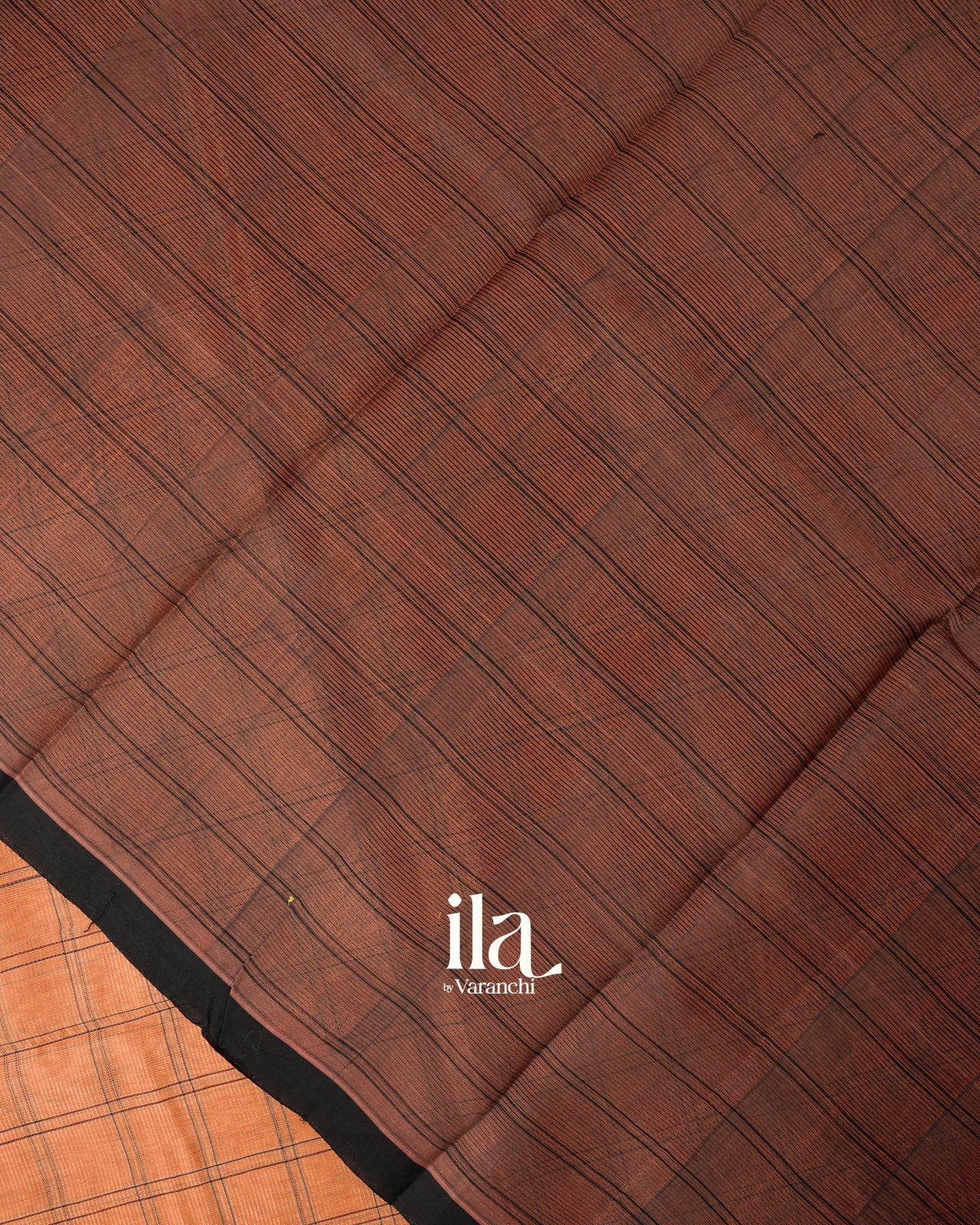 Light Peach Checks Mangalgiri Silk Cotton Handloom Saree 