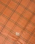 Light Peach Checks Mangalgiri Silk Cotton Handloom Saree 