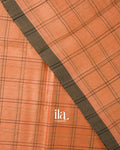 Light Peach Checks Mangalgiri Silk Cotton Handloom Saree 