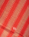 Light Peach Striped Mangalgiri Silk Cotton Handloom Saree 
