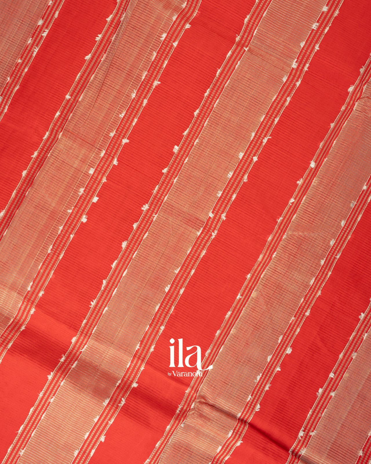 Light Peach Striped Mangalgiri Silk Cotton Handloom Saree 