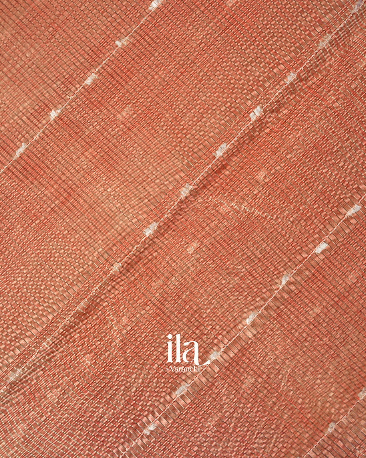 Light Peach Striped Mangalgiri Silk Cotton Handloom Saree 