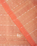Light Peach Striped Mangalgiri Silk Cotton Handloom Saree 