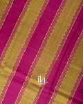 Mehendi Green Striped Mangalgiri Silk Cotton Handloom Saree 