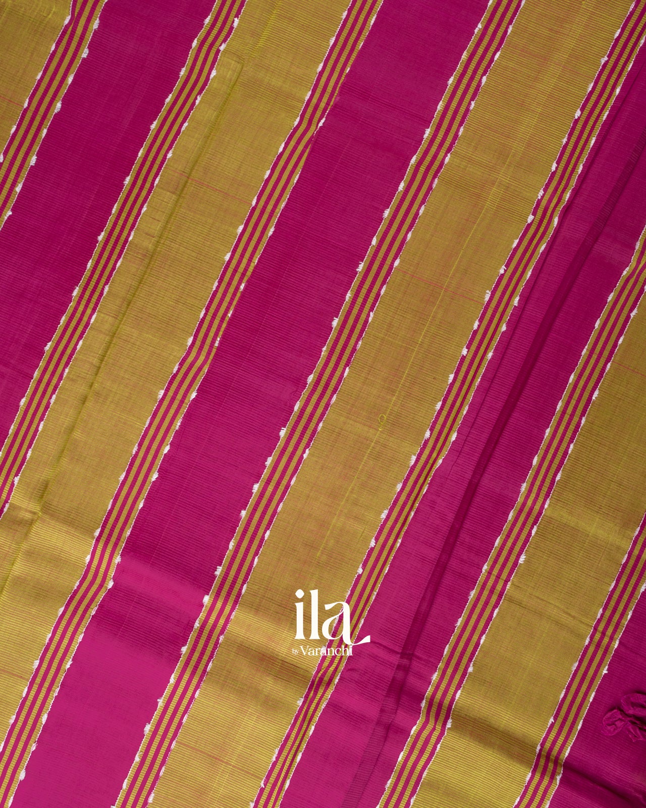 Mehendi Green Striped Mangalgiri Silk Cotton Handloom Saree 