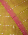 Mehendi Green Striped Mangalgiri Silk Cotton Handloom Saree 