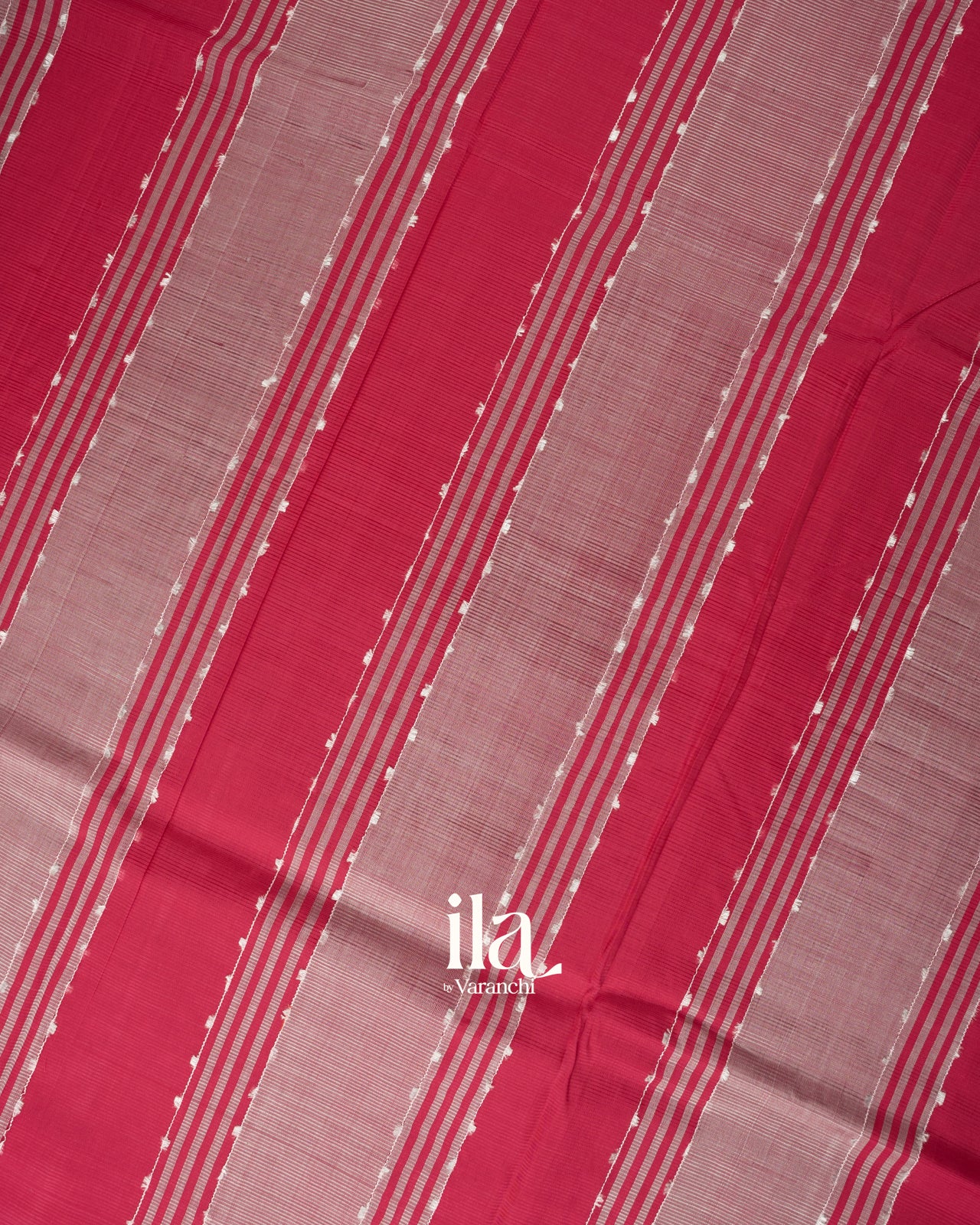 Onion Pink Striped Mangalgiri Silk Cotton Handloom Saree