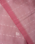 Onion Pink Striped Mangalgiri Silk Cotton Handloom Saree