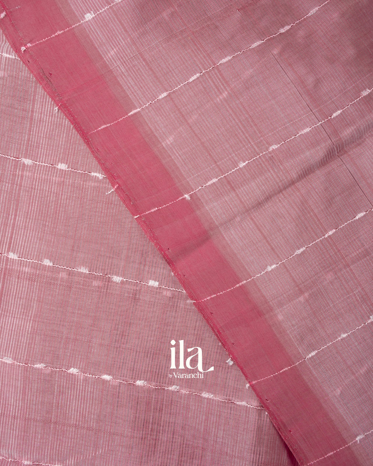 Onion Pink Striped Mangalgiri Silk Cotton Handloom Saree