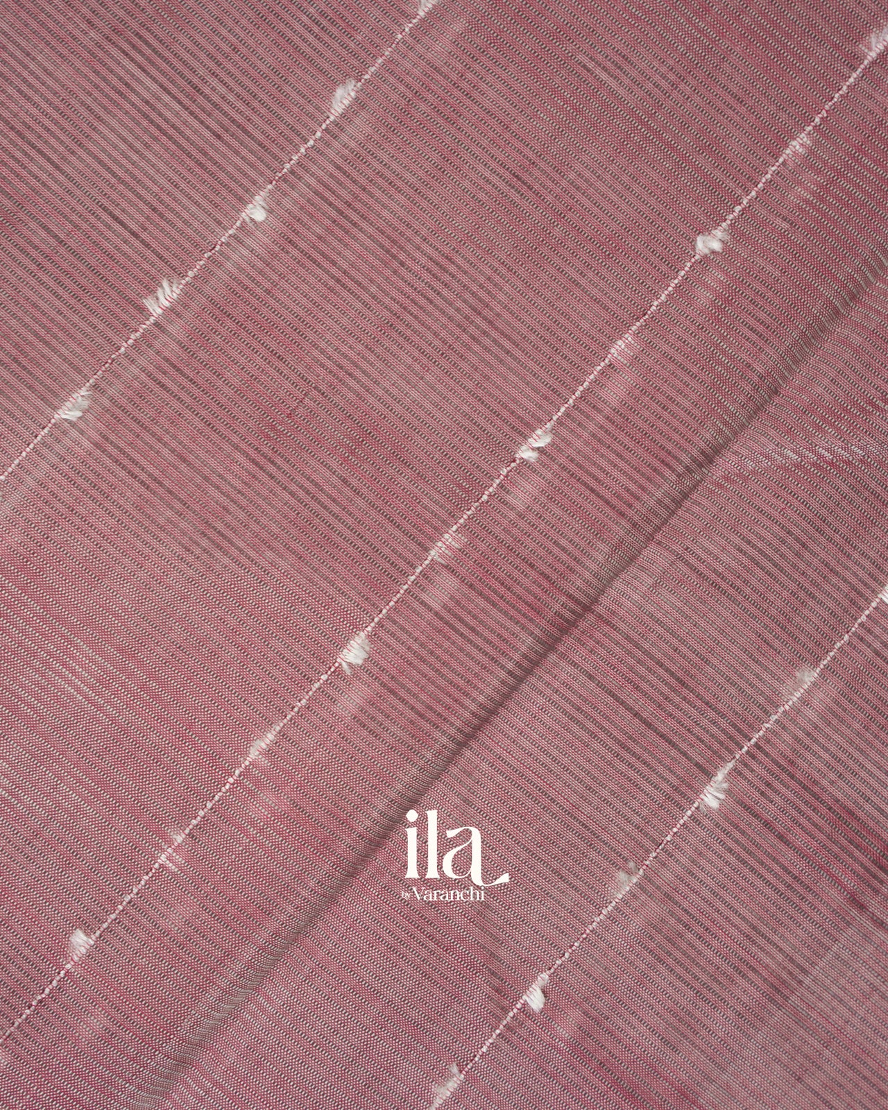 Onion Pink Striped Mangalgiri Silk Cotton Handloom Saree