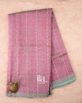 Dusty Pink Striped Mangalgiri Silk Cotton Handloom Saree