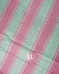Dusty Pink Striped  Mangalgiri Silk Cotton Handloom Saree