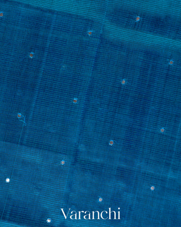 Deep Prussian Blue Mangalgiri Silk Cotton Saree